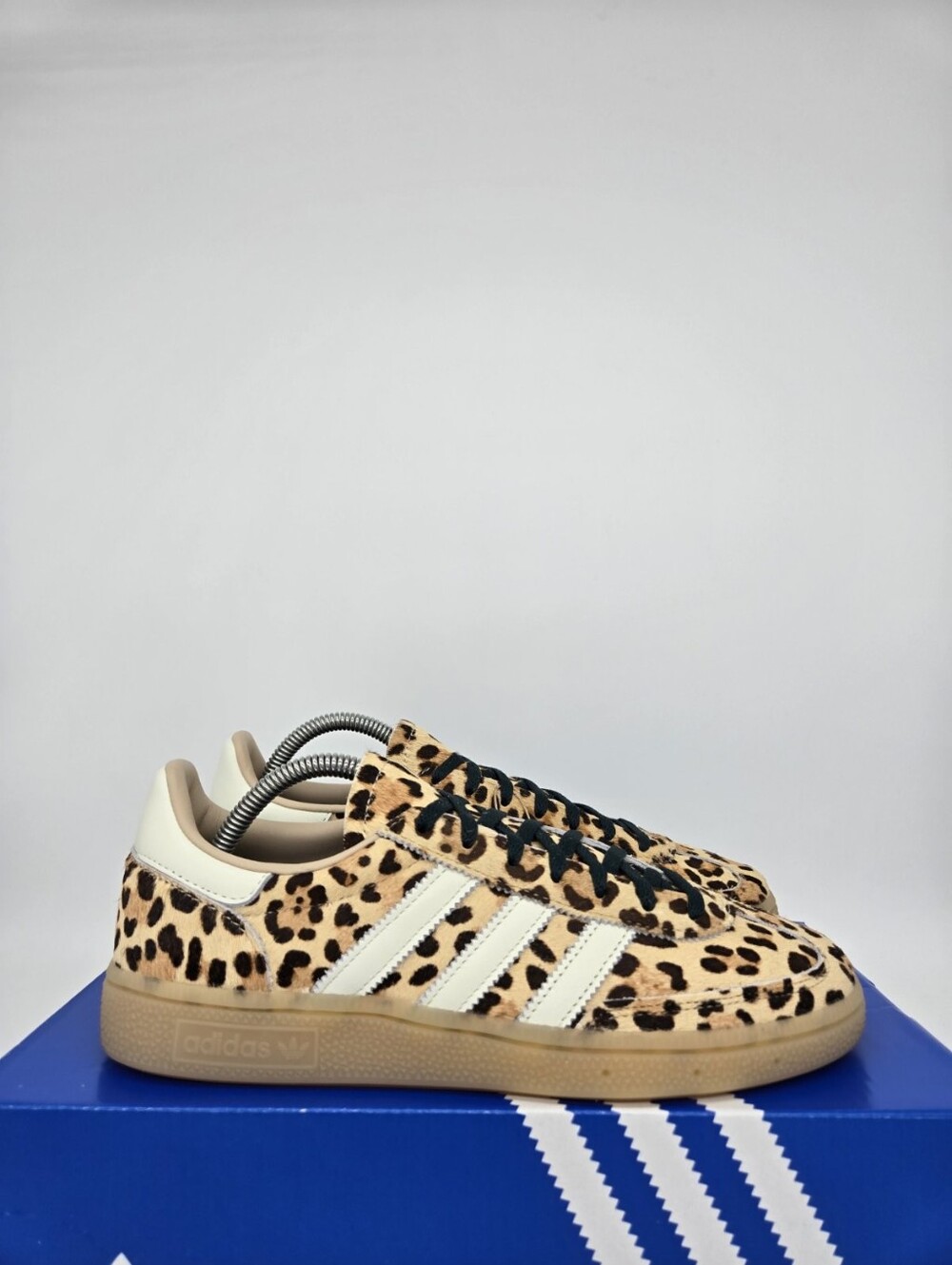 adidas Women's Leopard Print Athletic Sneakers in Tan, Black & Cream - Picture 3 of 8
